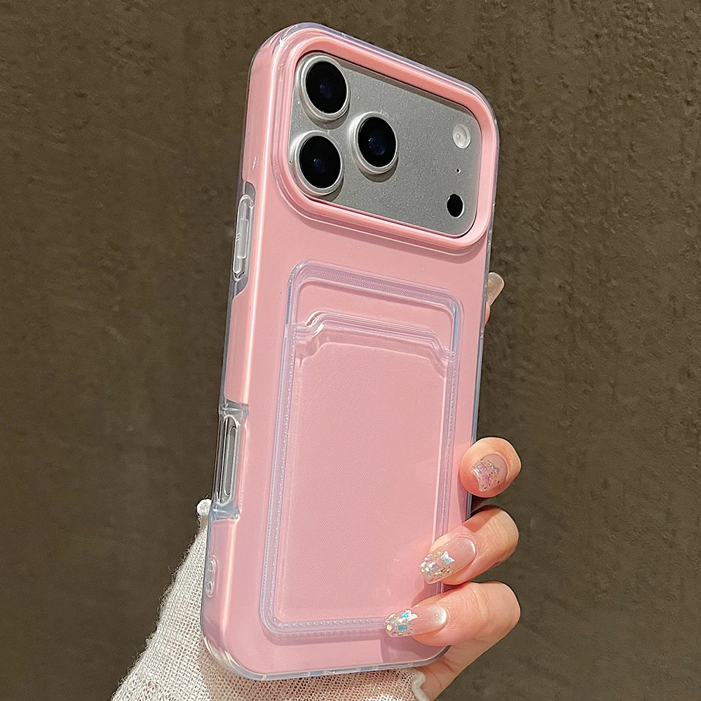 Candy Jelly Cute 2 in 1 Phone Case For iPhone 11 12 13 14 15 16E 16 Pro 17 Max Plus Air Funda with Card Holder Protective Cover view 2