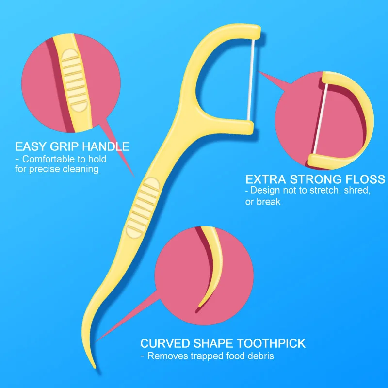 30Pcs Fruit Flavor Dental Floss Flosser Picks Toothpicks Teeth Cleaner High Tensile Force Teeth Stick Oral Hygiene Care Tool
