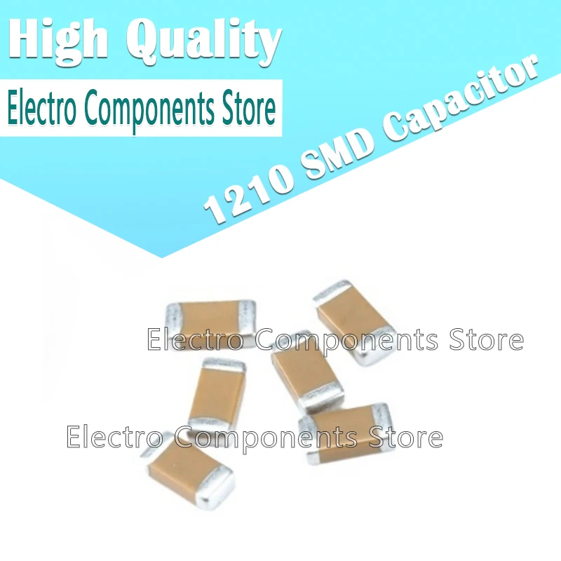 

10PCS SMD Capacitor MLCC 1210 100nF 100V X7R 0.85mm 3225 0.1uF 104K Ceramic Capacitance 3.3*2.5mm 0.1uF104K