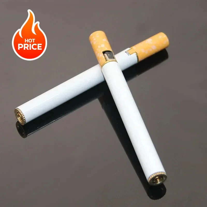 Unusual Man Lighter Cigarette Shape Butane Torch Light Kitchen Outdoor Barbecue Gadget Funny Lighter Cute Gift and Free Smoking