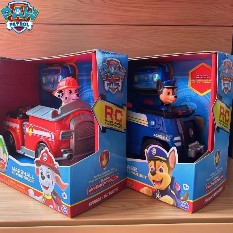 

Paw Patrol Kids Remote Control Toy Car Set With Marshall Rescue Fire Truck Chase Police Car Collectible Figures Birthday Gifts