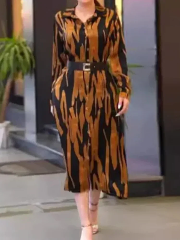 

Ид мусульманская Абая женская рубашка с воротником платье с принтом Джалабия Рамадан Марокко Дубай Кафтан Ислам Vestidos плотный пояс халат