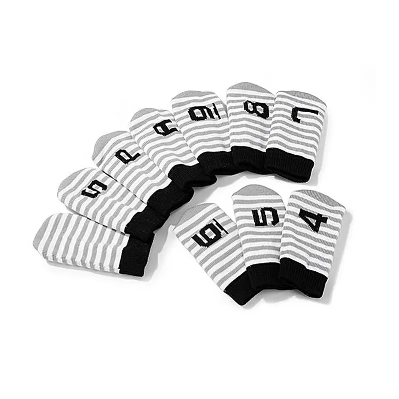 Knitted Socks Shape Golf Iron Head Covers 10Pcs Golf Club Head Covers Club Protector Headcovers With Number Tag Golf Accessories