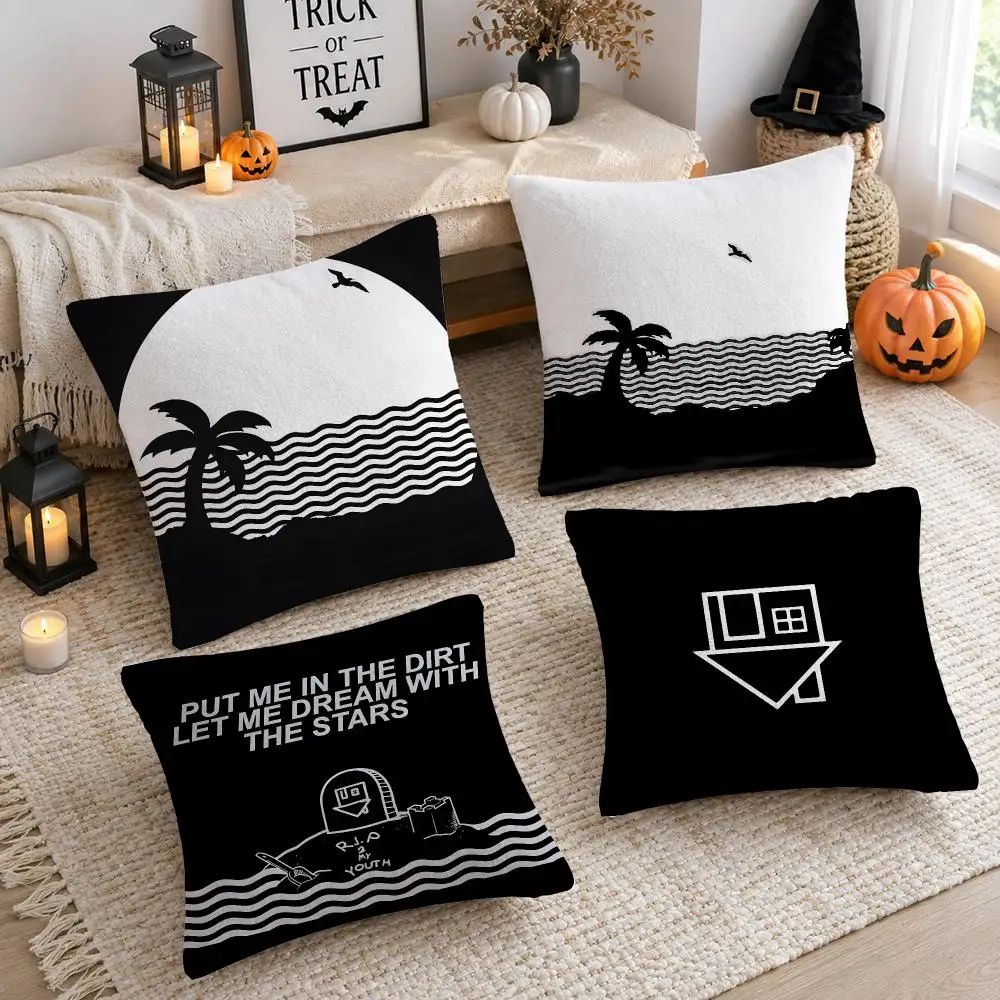 Cushion Cover Plush Decorative Pillow Case With Hidden Zipper Cutecore Room Decor For Home Band The N-Neighborhood TNBH