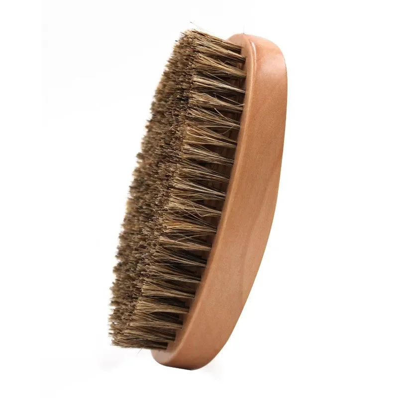 Brosse à barbe en poils de sanglier pour hommes, brosse à cheveux ondulée, peigne de barbier, peignes de coiffage à moustache, accessoire de barbier professionnel