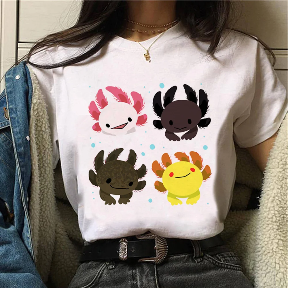 Ajolote Axolotl t-shirts women anime top female graphic clothes