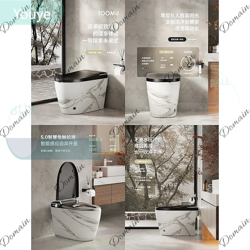 ZL Smart Bidet Toilet with Automatic Flush, Feminine Wash, Dryer, No Water Pressure Limit, Marble Design