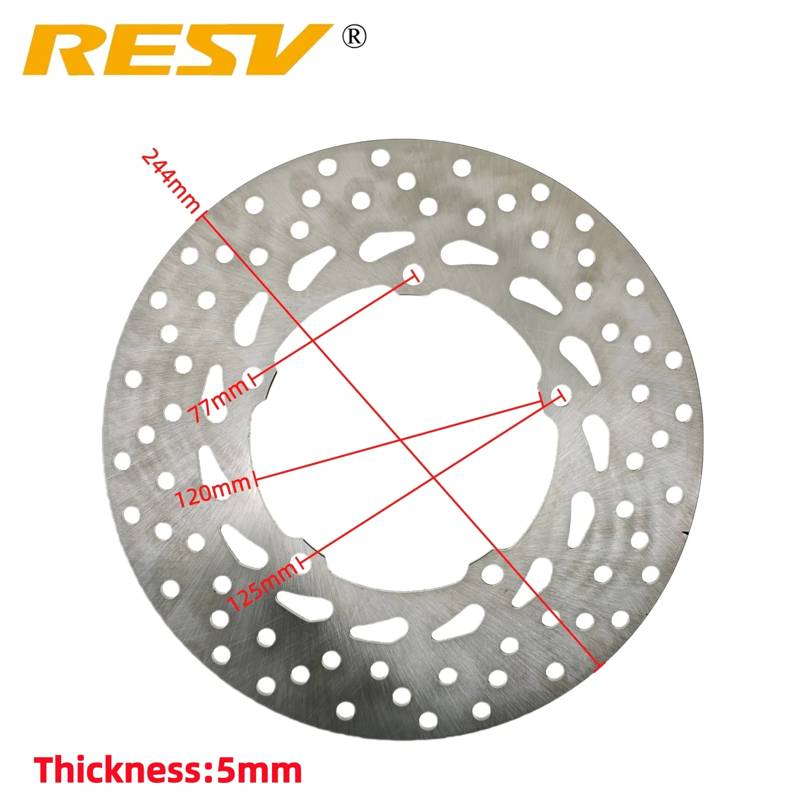 RESV 244mm for Yamaha FZ6 FZ6R XJ6 XJ6F Diversion F XJ6S Naked XJ6N XJ6NA 20S-2582W-00 Rear Brake Disc Rotors
