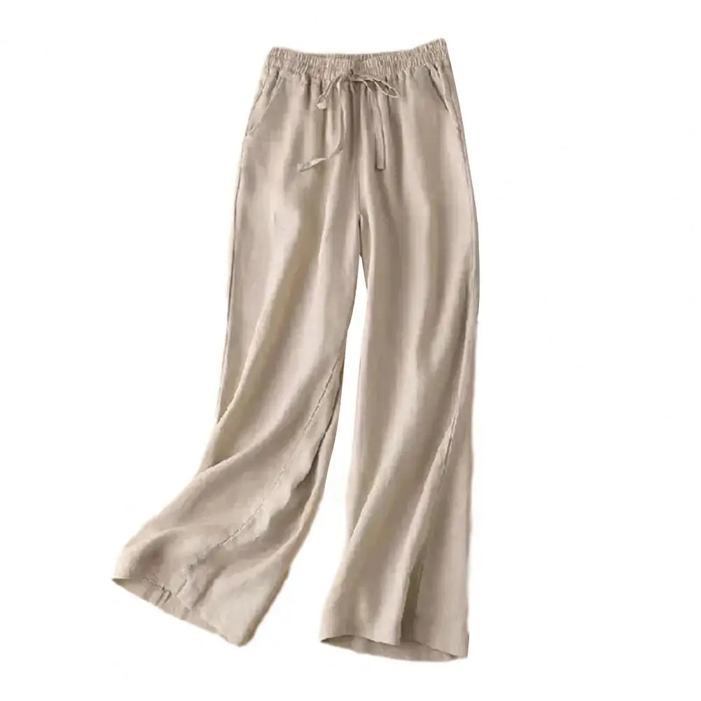 Pantaloni Casual larghi pantaloni estivi da donna alla moda con tasche elastiche in vita vestibilità ampia gamba larga dritta per Casual per le donne