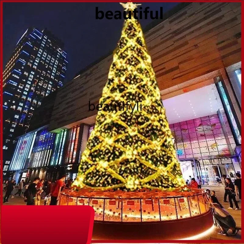 

Large Frame Christmas Tree 3/4/5/6/8/ 10m Set Glowing Outdoor Square Mall Decoration Display H