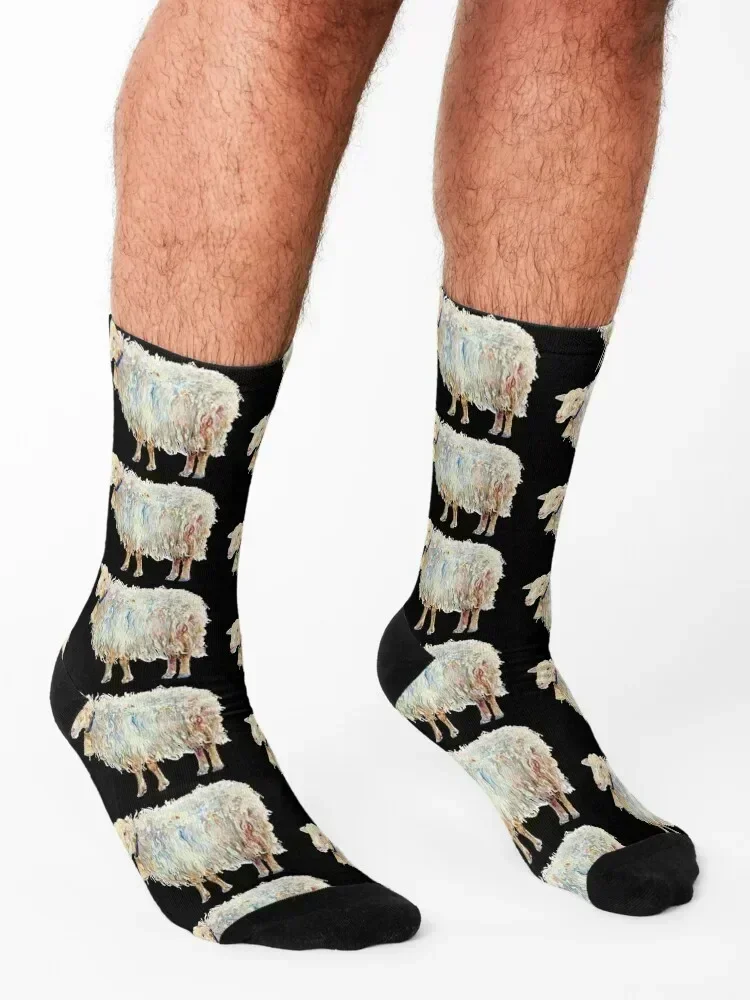 Wooly Sheep Socks christmas stocking funny gift Climbing men cotton high quality Designer Man Socks Women's