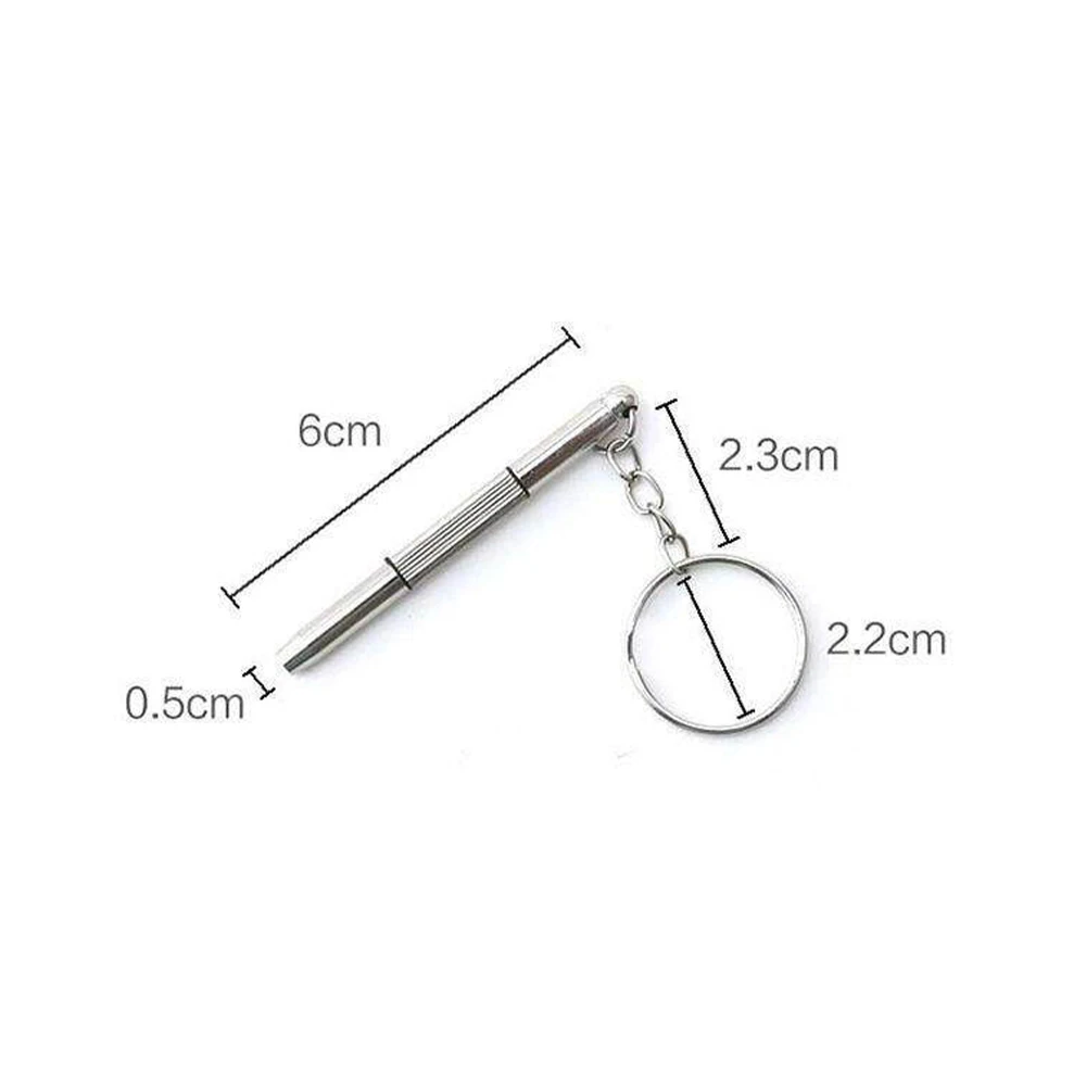 1-10Pcs Portable 3In 1 Screwdriver Set Keychain Stainless Steel Mini Tools Eyeglass Sunglass Watch Repair Screwdriver