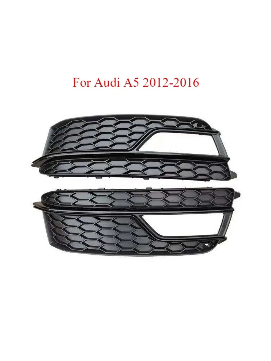 

2PCS Front Bumper Fog Light Lamp Grille Grill Outer Cover For Audi A5 2012 2013 2014 2015 2016 For S-Line