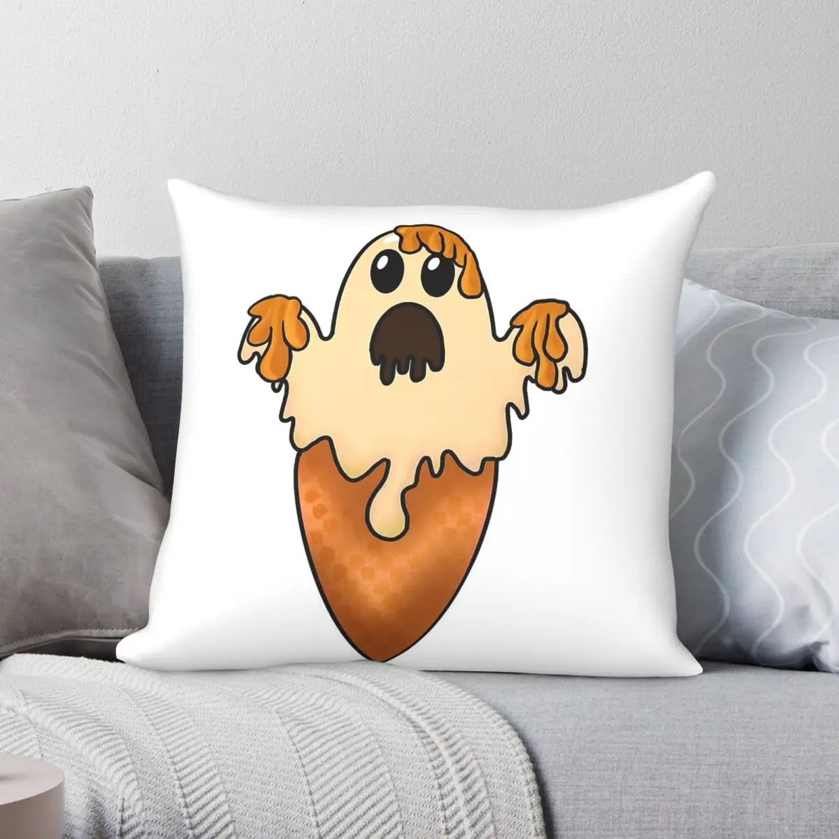 Scaramel Ice Scream Square Pillowcase Polyester Linen Velvet Pattern Zip Decor Throw Pillow Case Home Cushion Cover