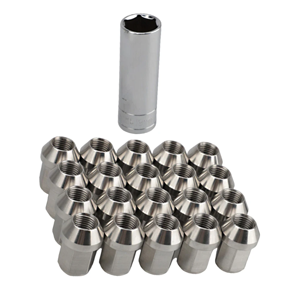 1 Set Stainless Steel Raceing Wheel Nuts M12*1.25 Stainless Steel Raceing Wheel Nuts Lug Nuts Hex Universal Car Accessories