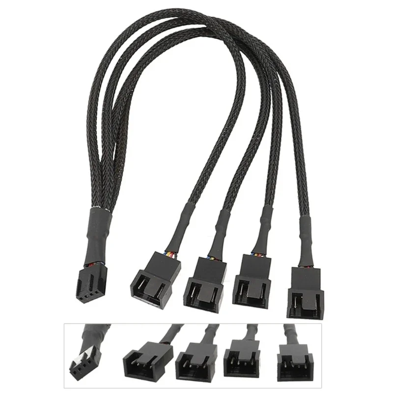 Fan chia bộ chia người hâm mộ PC FAN 4 PWM PWM SHLETLER CLAB CASE CASE STROTTER Tiêu đề bộ chia cho máy tính Trình tách quạt 3/4