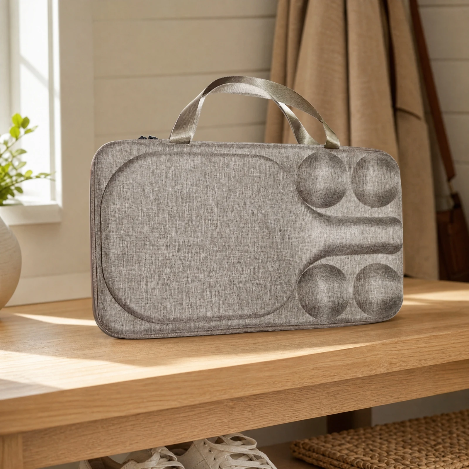 Portable Pickleball Carrying Case Safeguarding Pickleball Equipment Storage Bag with Molded Compartments Zippered Closure