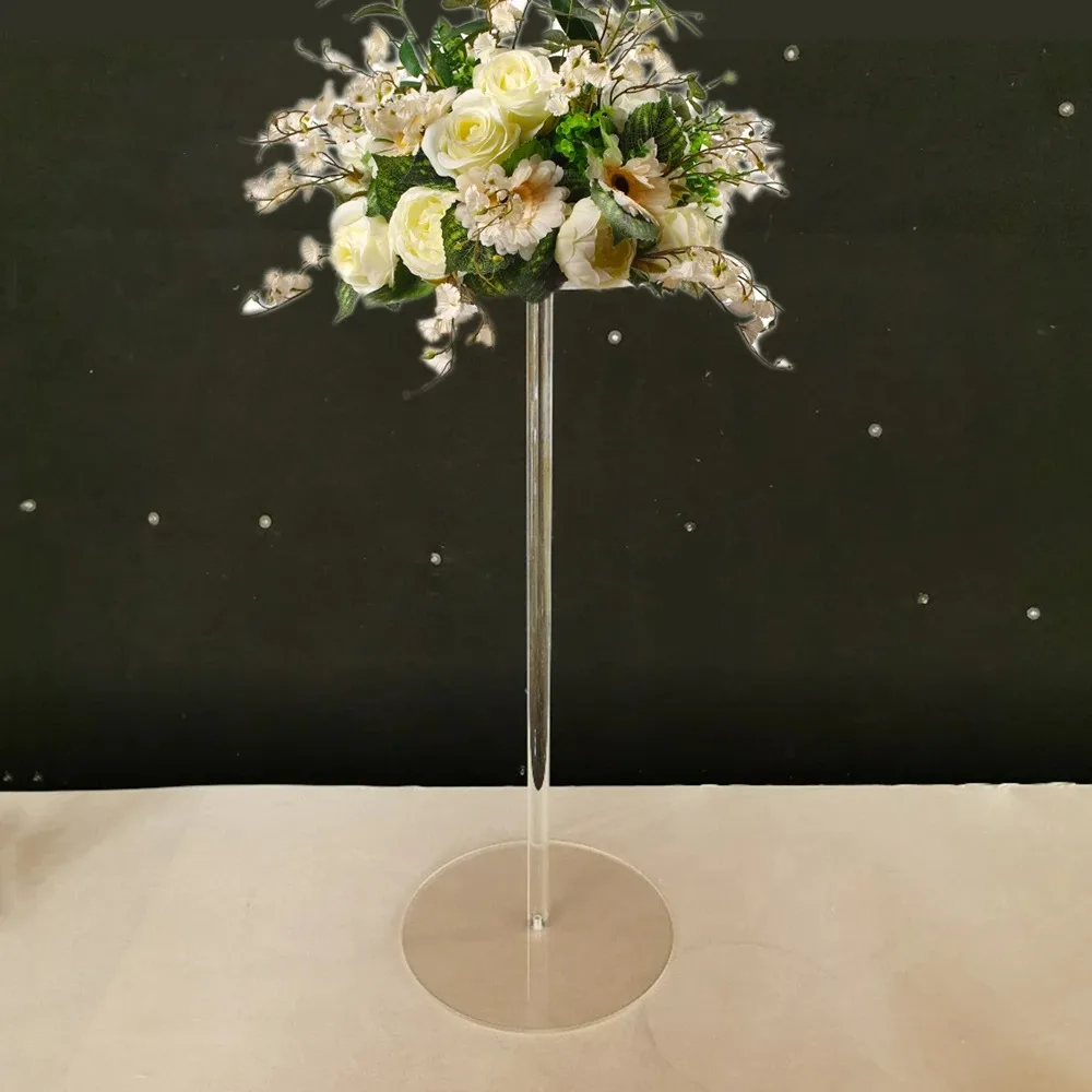 

Round Acrylic Crystal Table Flower Rack, Wedding Road Lead, Centerpiece, Event Party Decoration, 60 cm, 10 Pcs