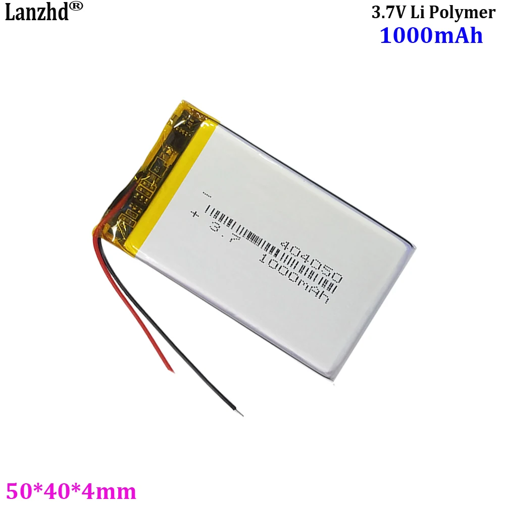 3.7V polymer lithium battery  1000MAH beauty device GPS navigation makeup mirror battery 404050
