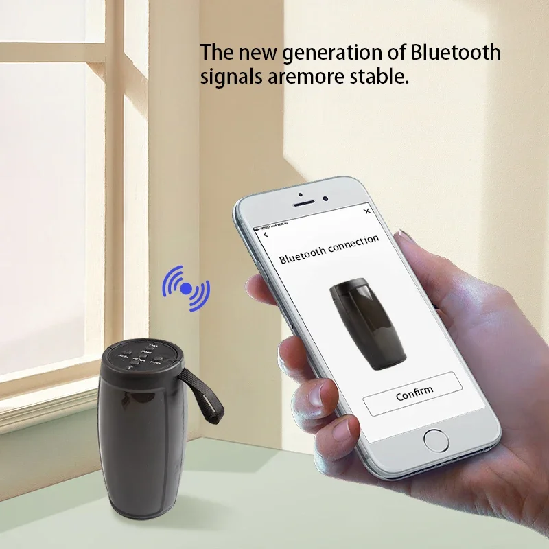 HOMEFISH Bluetooth Wireless Speakers Powerful Portable Sound Box Subwoofer Car Audio Bass MP3 Player Sound System LED Lights