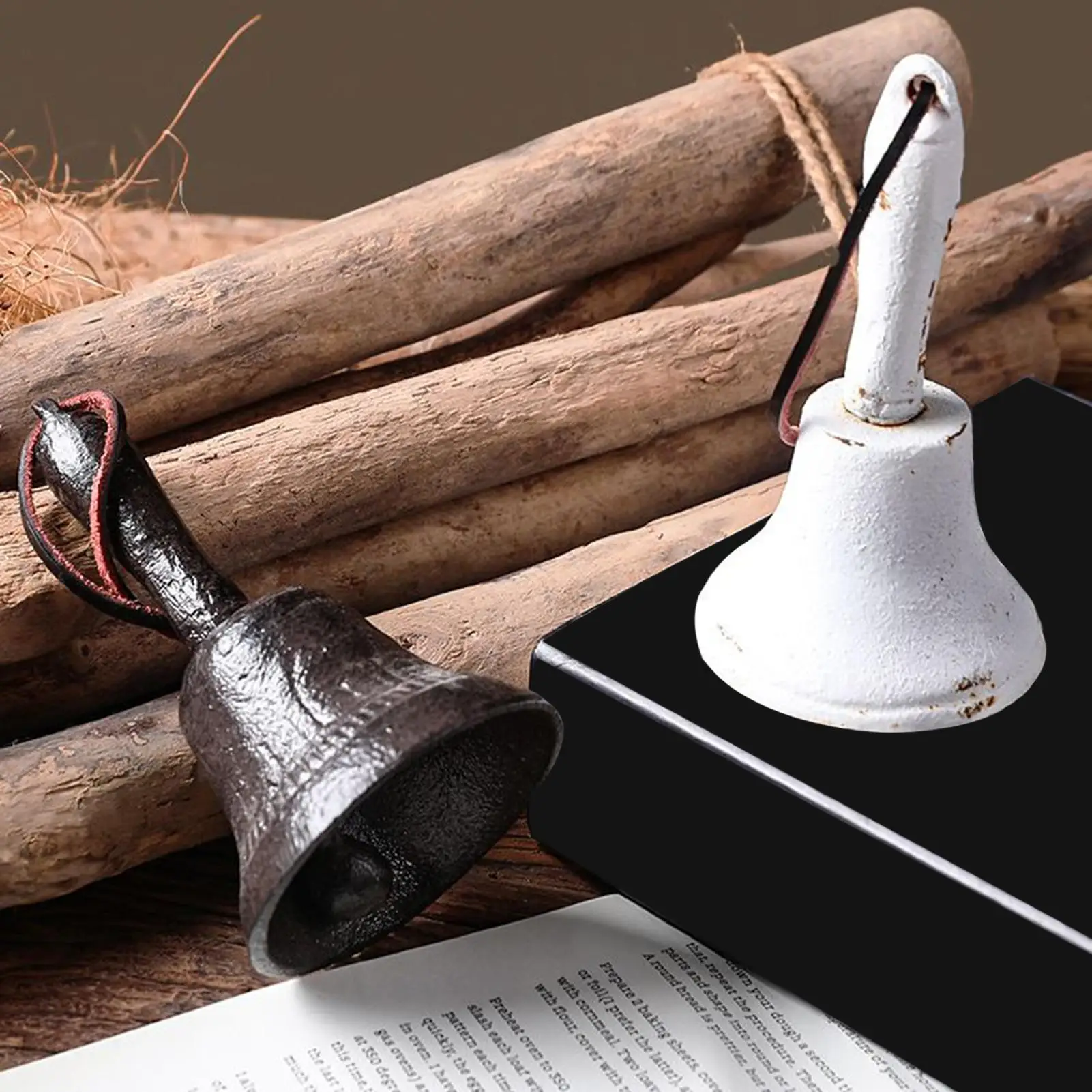 Service Bell Cast Iron School Bell Handheld Retro Ring Decoration For Ringing Calling Service Attention Classroom Entryway Front