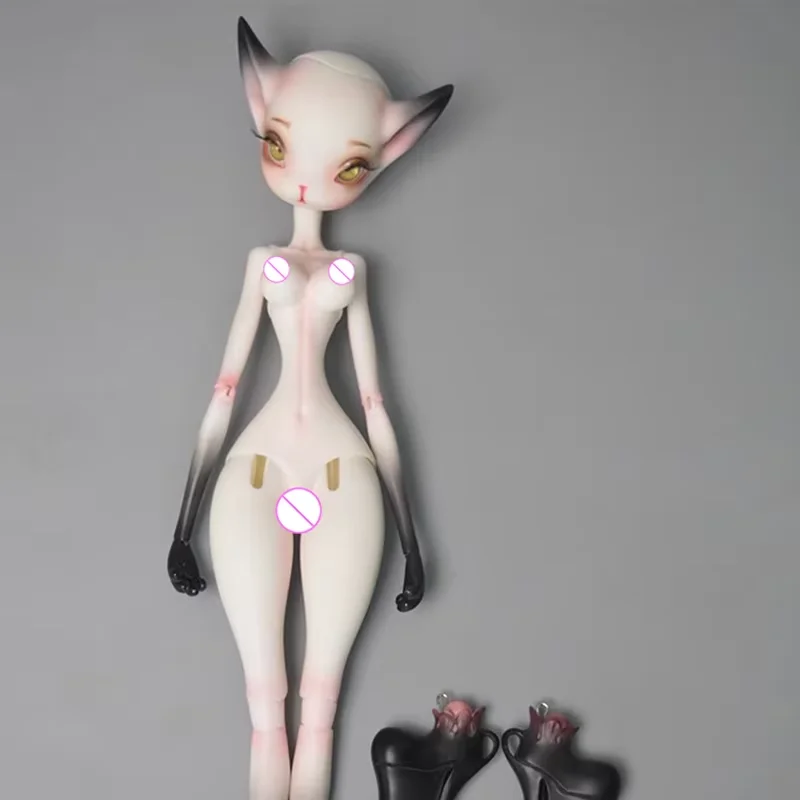 New SD BJD Doll 1/6 Madeline Animal Version Comes with High Heels Cat High Quality Resin Girls' Makeup in Stock Free Shipping