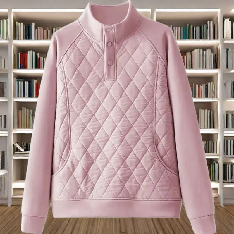 

Зимний свитер, пуловер, женский новый толстый бархатный свитшот с вертикальным воротником, 2025 г., теплая модная свободная рубашка, женские топы