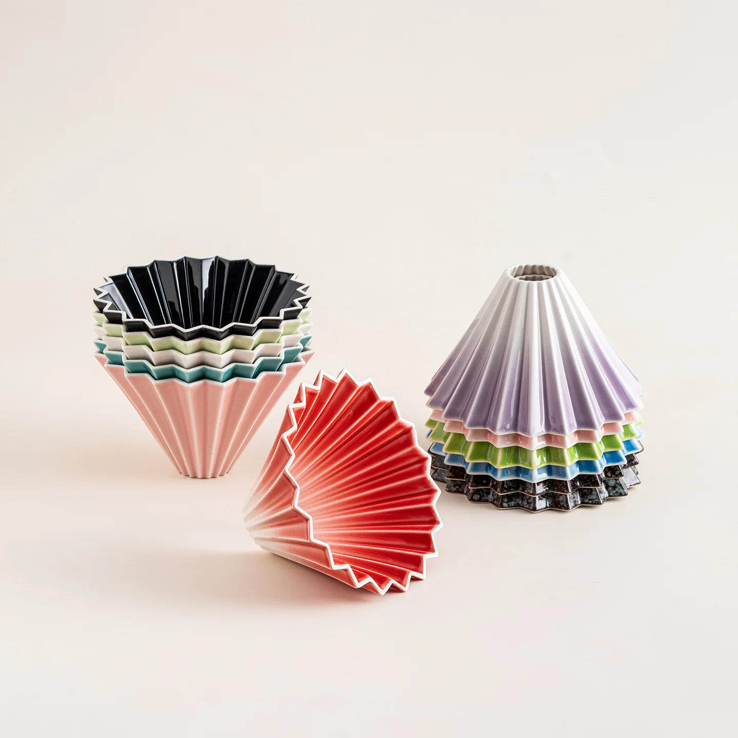 Origami Style Pour Over Funnel Ceramic Small Cup Drip Coffee Filter