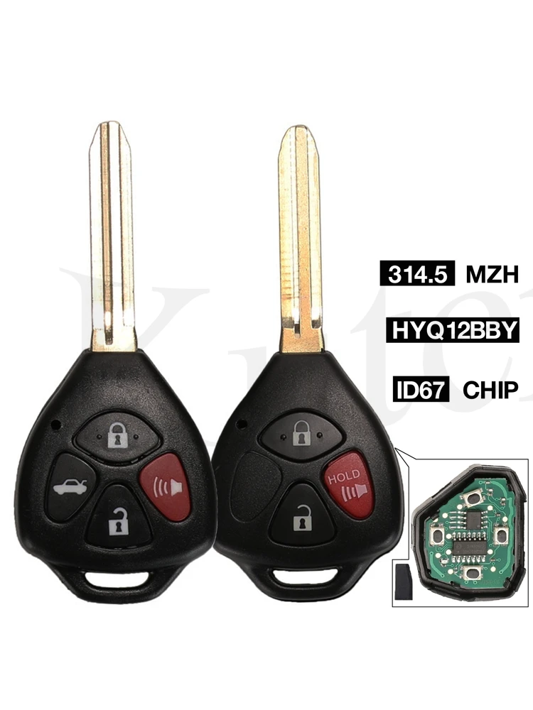 

Kuteyr HYQ12BBY 314.4 Mhz ID67/G Chip 3/4 BTN Car Remote Key For Toyota Camry Avalon Corolla Matrix RAV4 Yaris Venza TC/XA/XB/XC