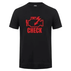 Mechanic Car repair check engine light T-shirt Fun birthday gift for man Dad Dad husband short sleeve cotton clothing