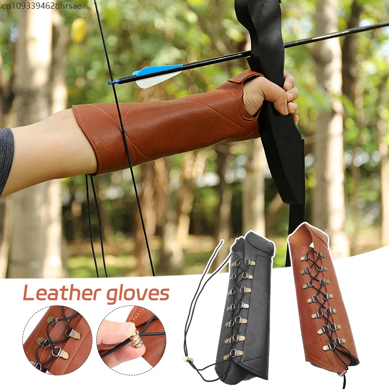 1 pz uomo armatura medievale scaldamuscoli in pelle PU tiro con l'arco protezione del braccio lace-up cavaliere vichingo guanto di sfida braccialetto accessori cosplay