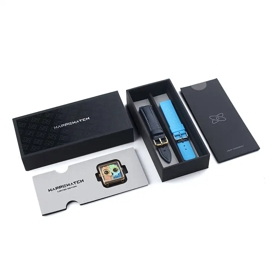 HappieWatch Couple Watches Band Wristwatches for Men And Women with Date Moon Phase Quartz Movement Stainless Steel Case