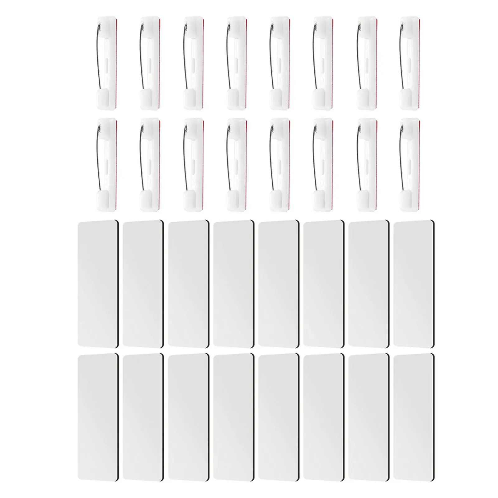 24Sets Name Tag Blank Office Employee Badges Pin Identification Sublimation DIY Conference Work Uniform Badges
