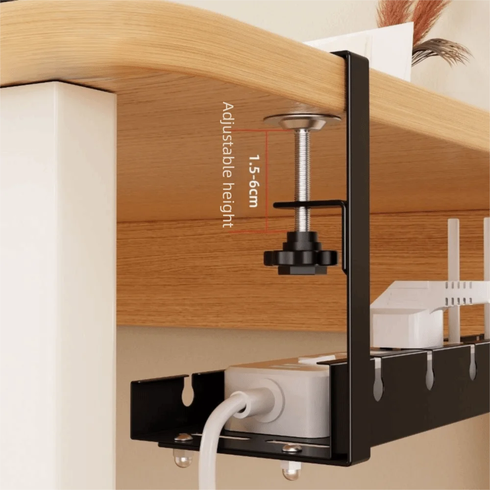 لا يوجد حفر تحت المكتب، صينية إدارة الكابلات، شديدة التحمل، موفرة للمساحة، رف تخزين كابل قابل للسحب، قوي وقابل للتعديل #1