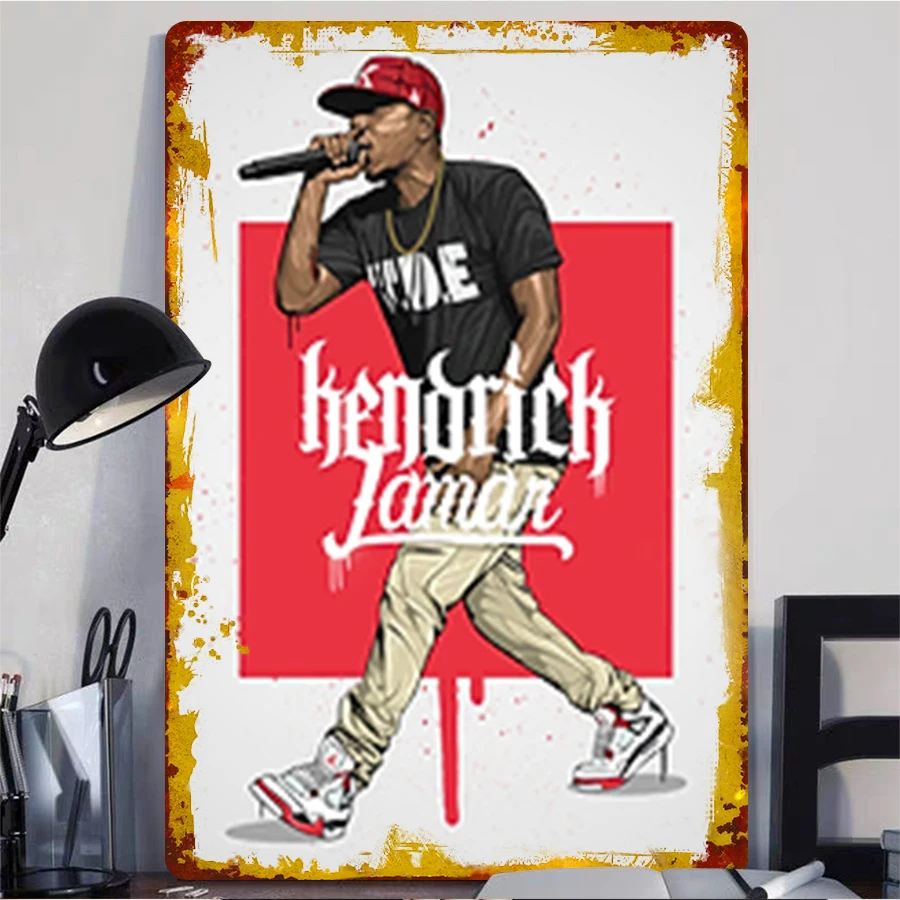 Kendrick Lamar Live Music Star Metal Wall Art Decor Custom Printed Iron Poster for Home Room Decoration