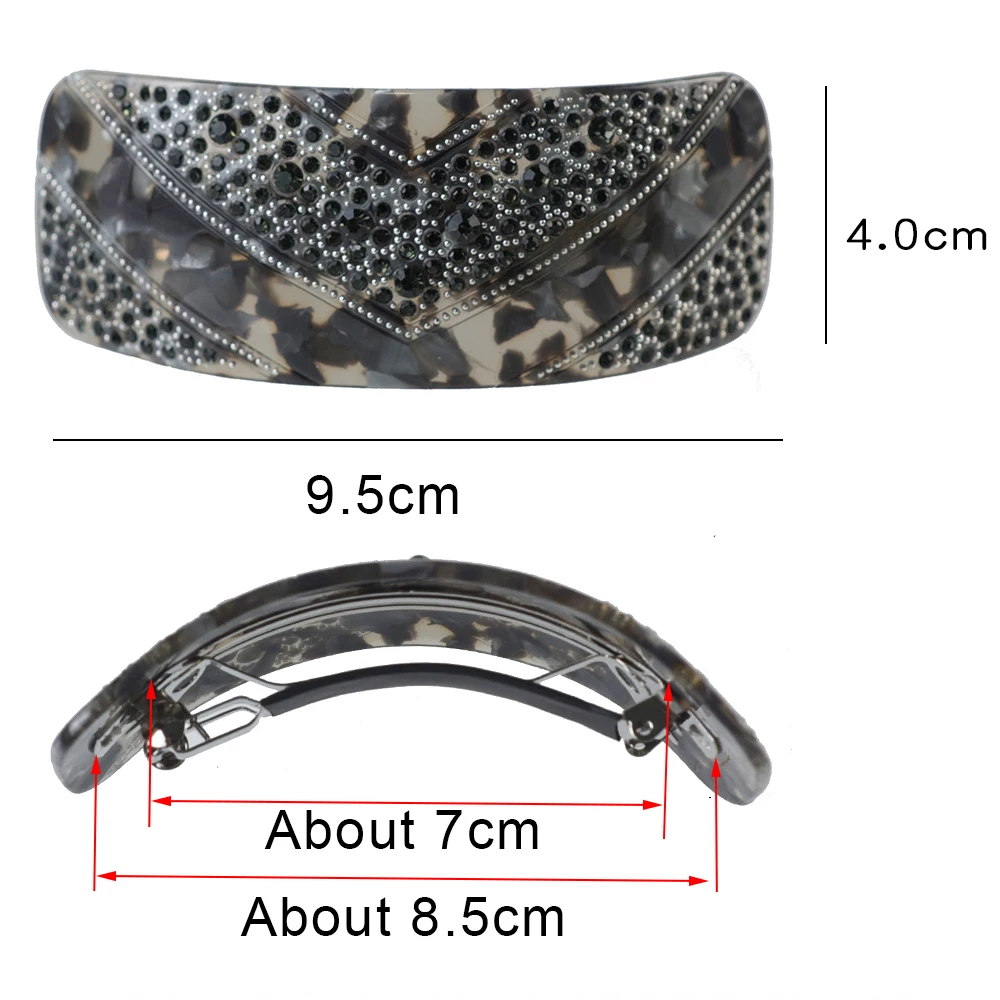 Women Headwear Large Size Rhinestone Hair Clip Ponytail Clamp Fashion Hair Barrette Cute Hair Accessories For Women