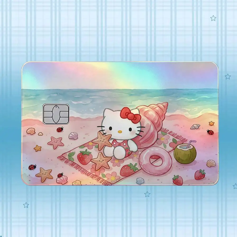 H-Hello Kitty Laser-Holografischer Karten-Skin-Aufkleber für Kredit- und Debitkarten – 4 Stück/Set, wasserfester, kratzfester Schutz – Detail 16