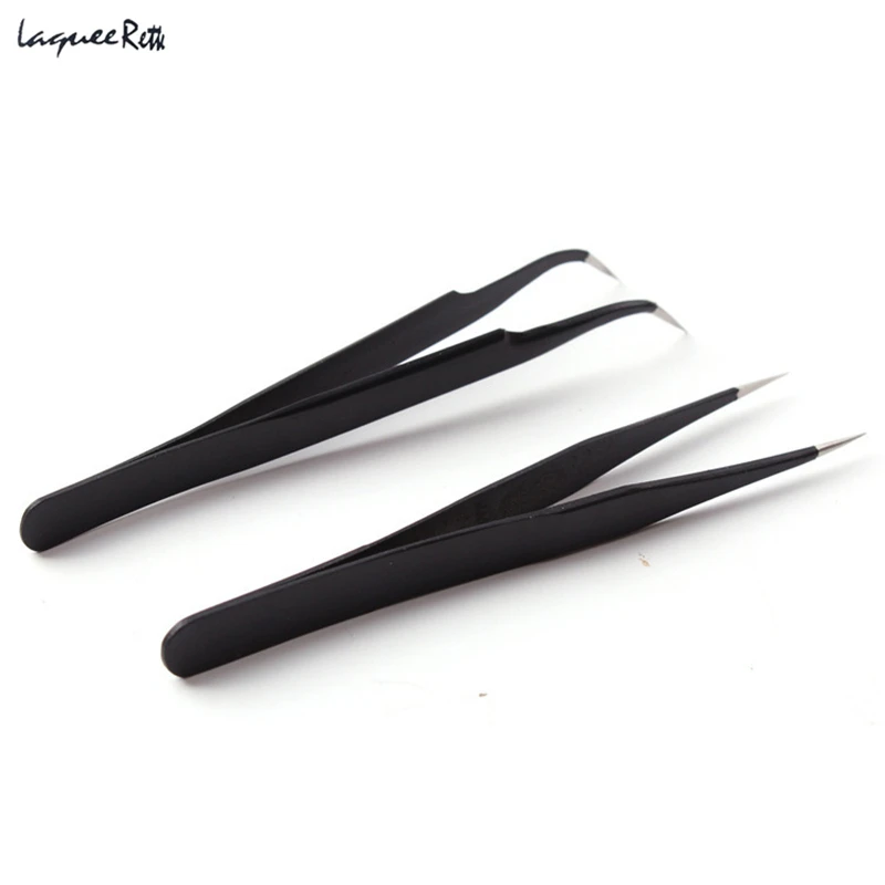 ESD Straight & Curve Tweezers Eyelash Extension Tool Eyelash Makeup Beauty Stainless Steel Tweezers