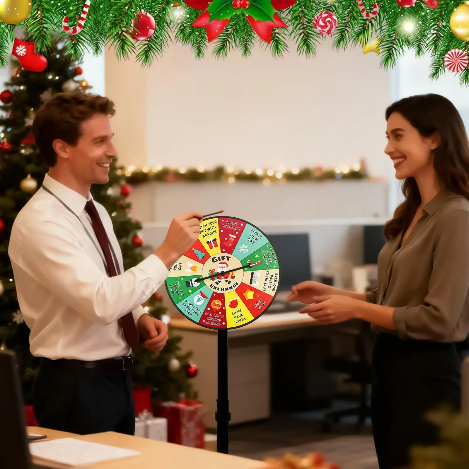 

Рождественское вращающееся колесо, праздничные украшения для вечеринок, рождественское вращающееся колесо для призов, обмен для семейных коллег, взрослых и мальчиков