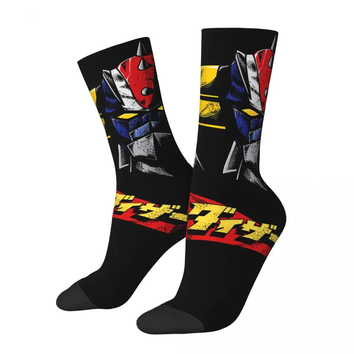 Goldrake UFO Robot Grendizer Kawaii Drawstring Socks Travel Cartoon Pattern Socks harajuku Men Happy hip hop