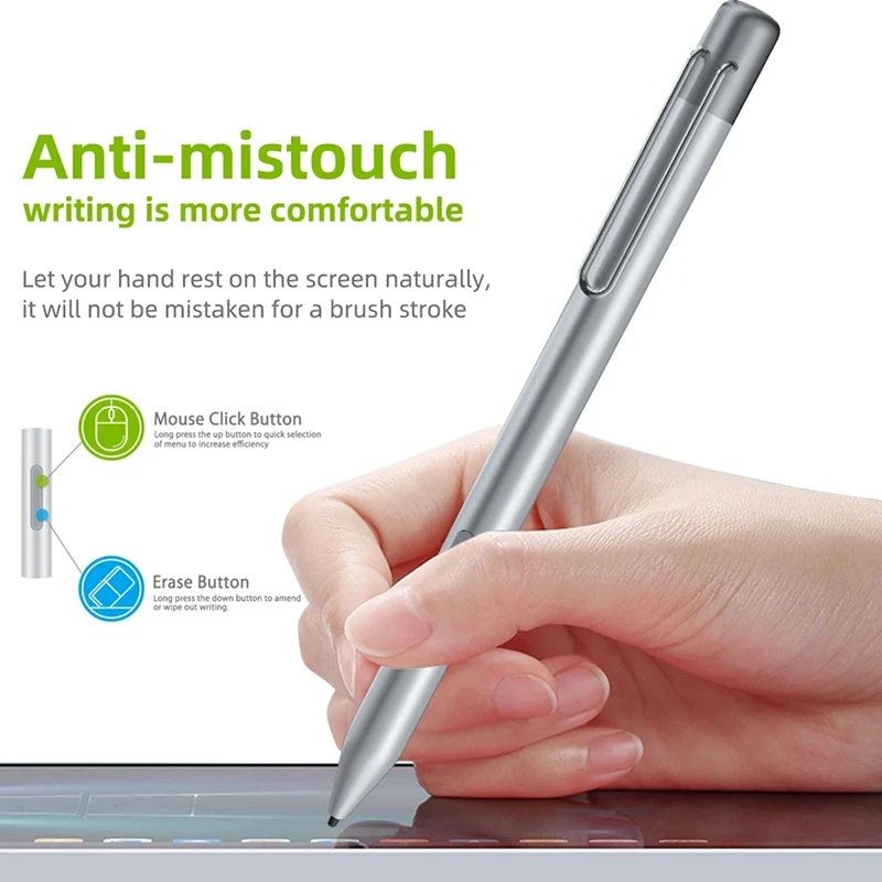 For Microsoft Surface 3 Pro3/4/5/6/Book/Laptop Capacitive Pen 1024 Levels Of Pressure With Tip Extractor+Tip