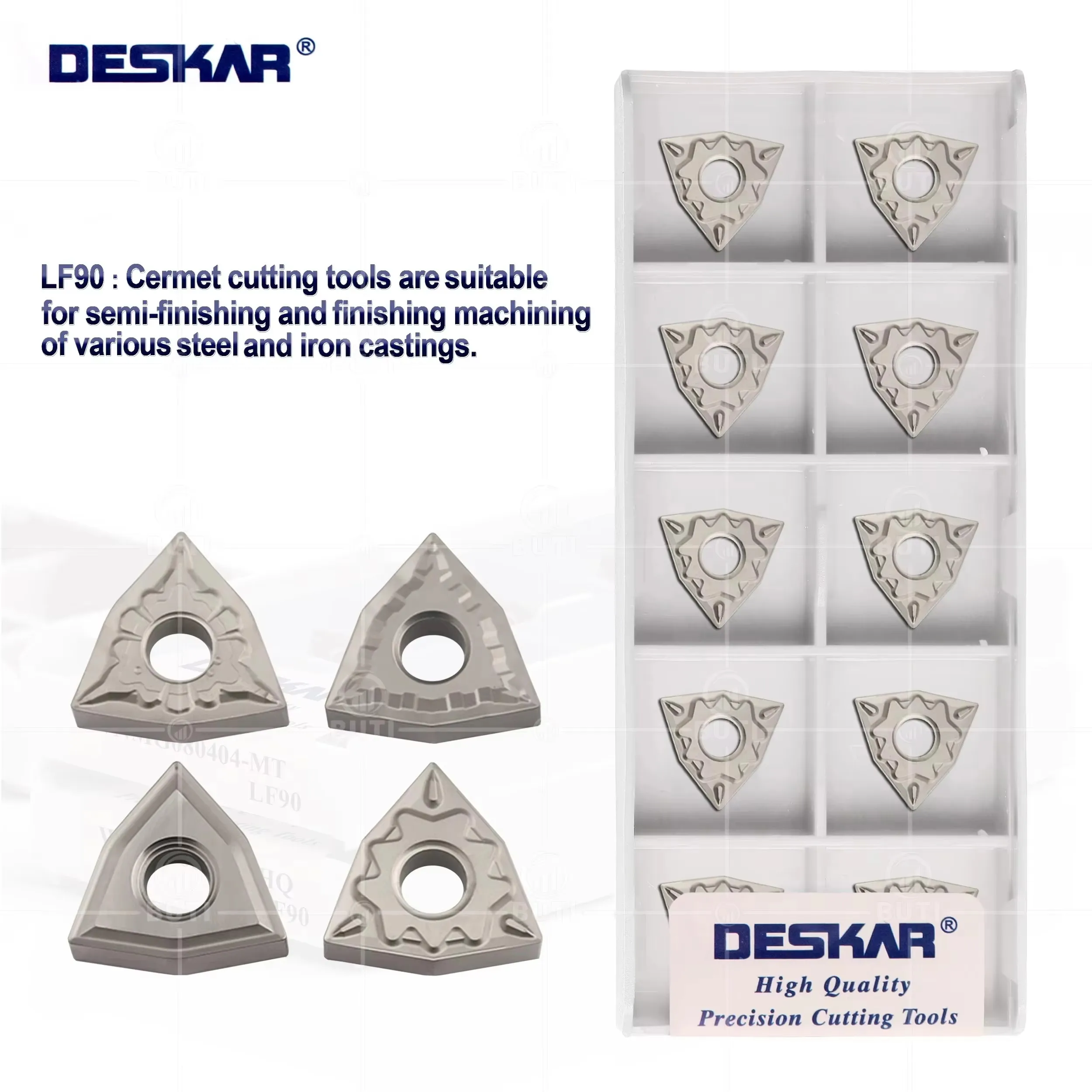 

DESKAR 100% Original WNMG080404 WNMG080408 HQ MT TS TC LF90 CNC Lathe Peach shaped Cermet Turning Machine Processing Steel Parts