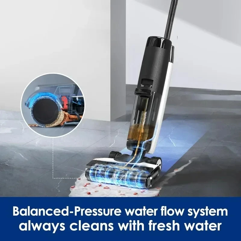 Smart Cordless Wet Dry Vacuum Cleaner, Long Runtime Great Sticky Messes Self-cleaning,Dual-sided Edge Cleaning