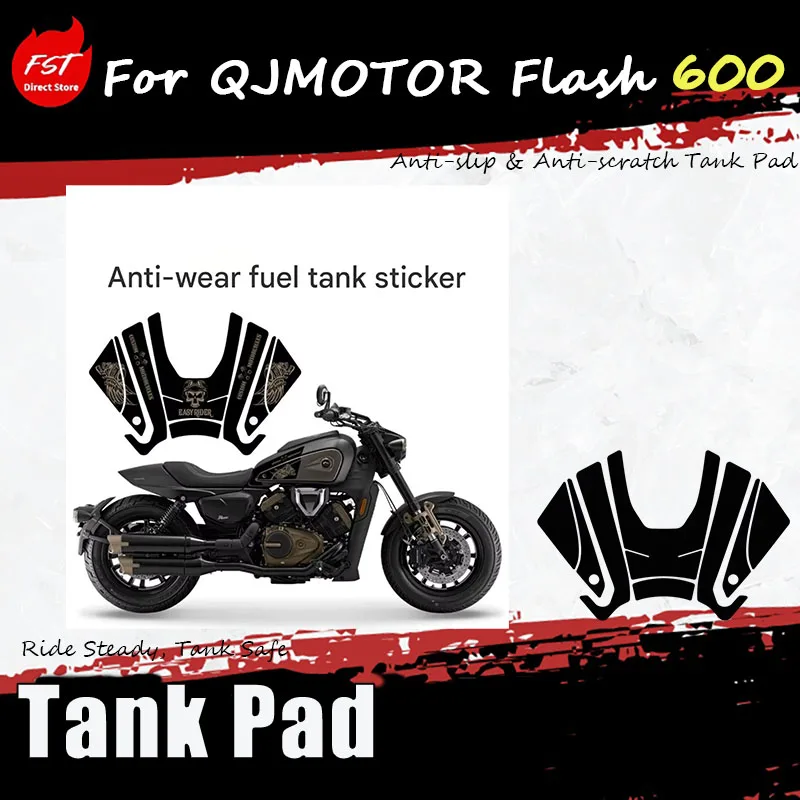

For QJMOTOR Flash 600 anti-skid fuel tank with body protection stickers, fishbone stickers and mounting accessories