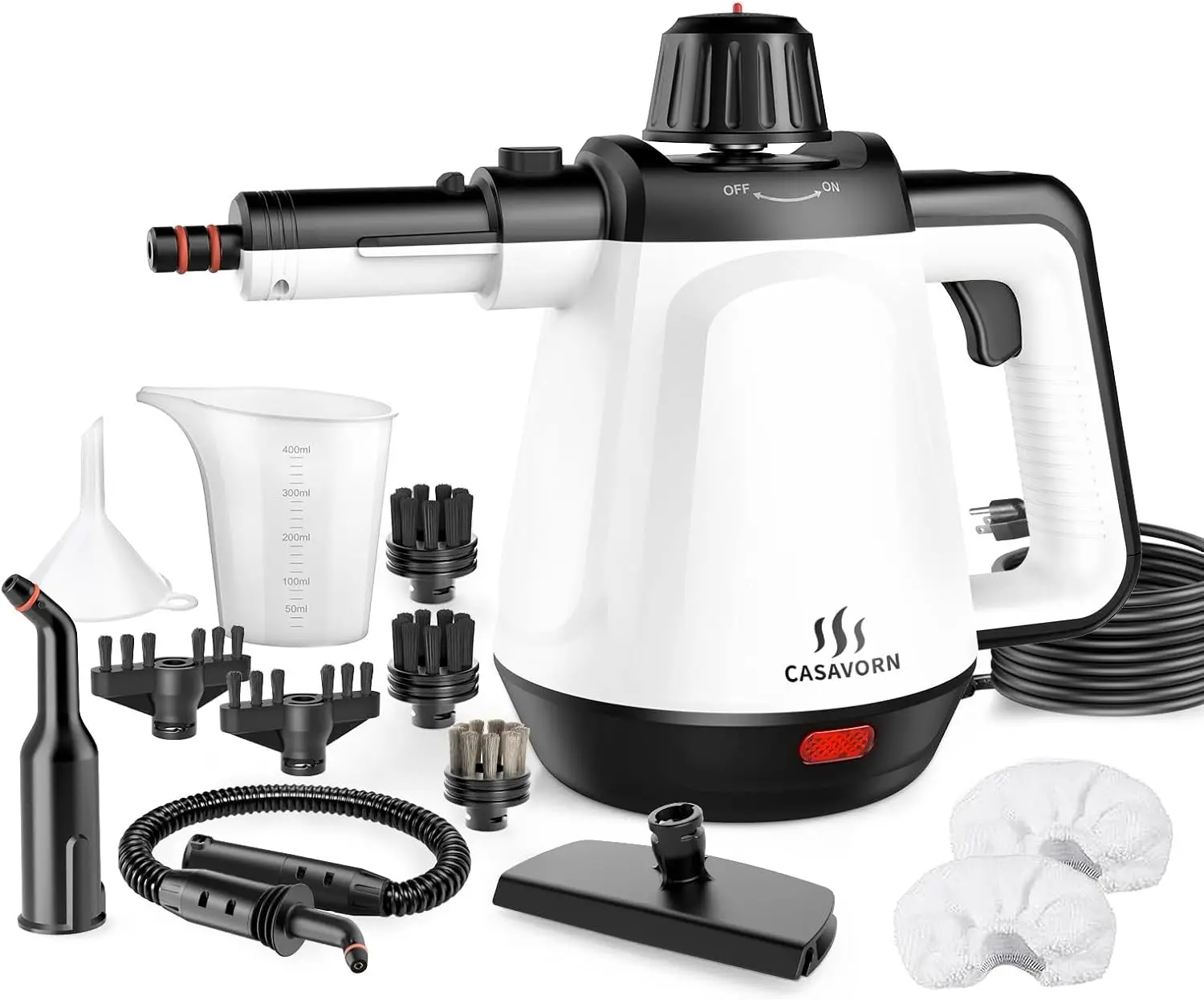 

1200W Handheld Steam Cleaner with 12 Accessories for Home, Pressurized Steamer for Tile, Grout, Bathrooms, Kitchens & Car