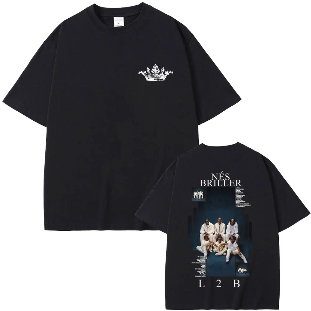 Rapper L2B Nes Pour Briller Album Graphic T-shirt Men Women Hip Hop Fashion Pop Music Tshirt Male Casual Cotton Vintage T Shirts