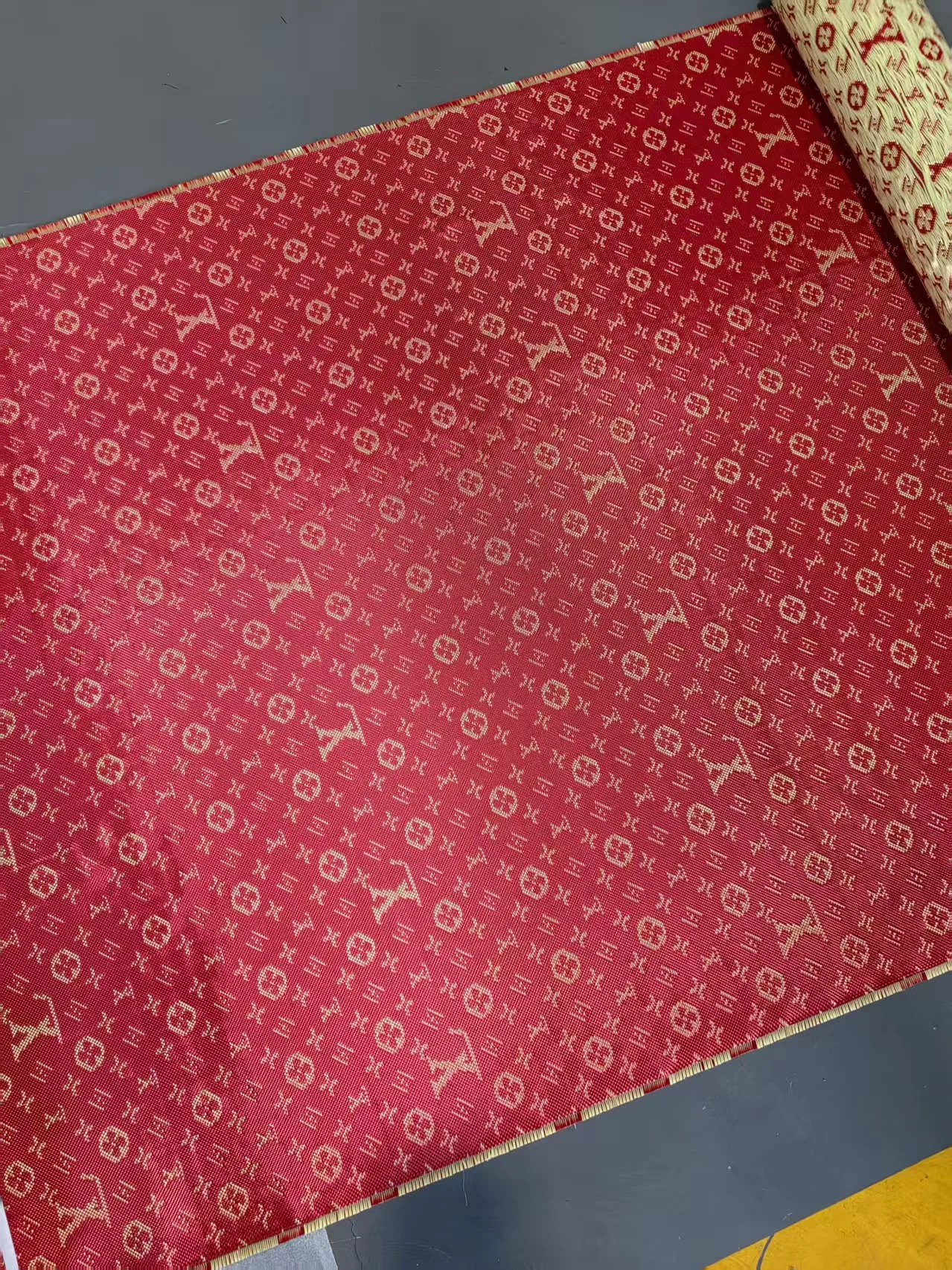 

240gsm real Red Kevlar jacquard fabric cloth fabric geometric pattern 1m/40" wide a slice 100cm*50cm/100cm*30cm