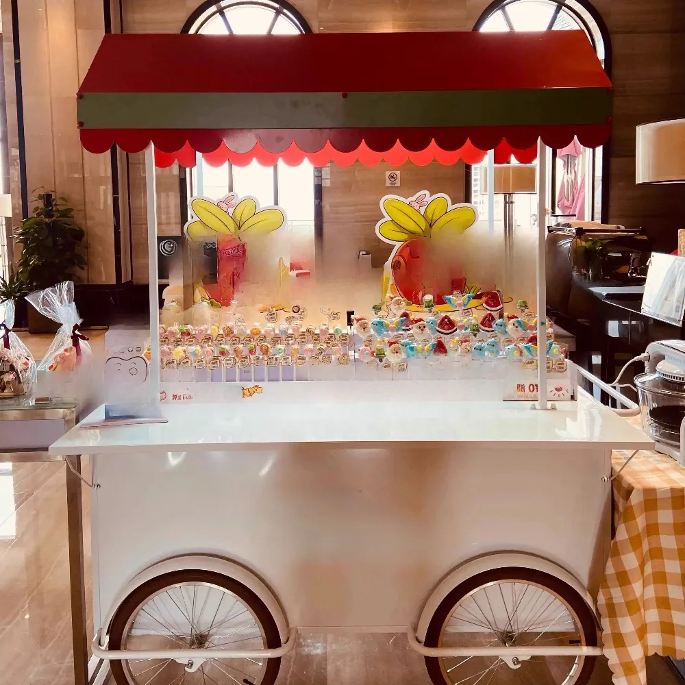 XS Internet Celebrity Night Market Stall Trolley, Wrought Iron Float Commercial Snack Truck Food Festival Mobile Stall Dining Ca