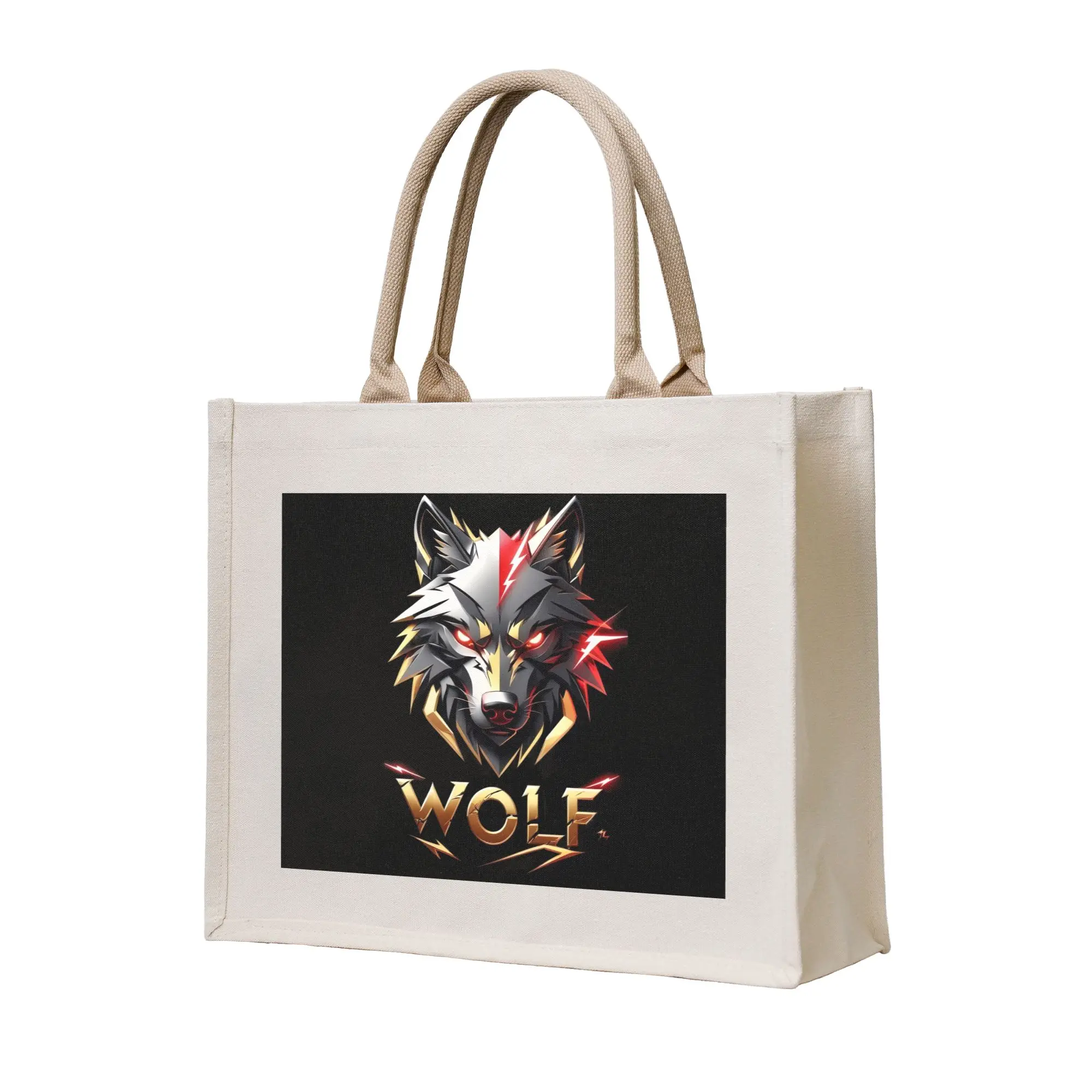 

Сумка-шоппер Kawaii Animal Wolf, портативная сумка для покупок, сумка через плечо для продуктов