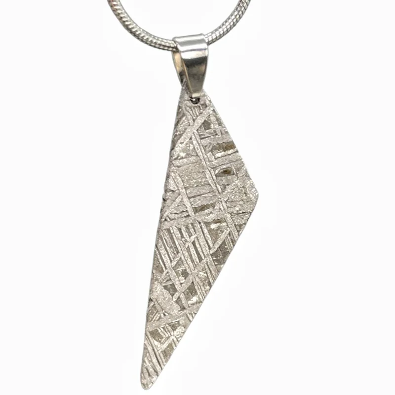 Muonionalusta Iron Meteorite Rhombus Pendant Natural Widmanstatten Pattern Meteorite Jewelry Collection LK541